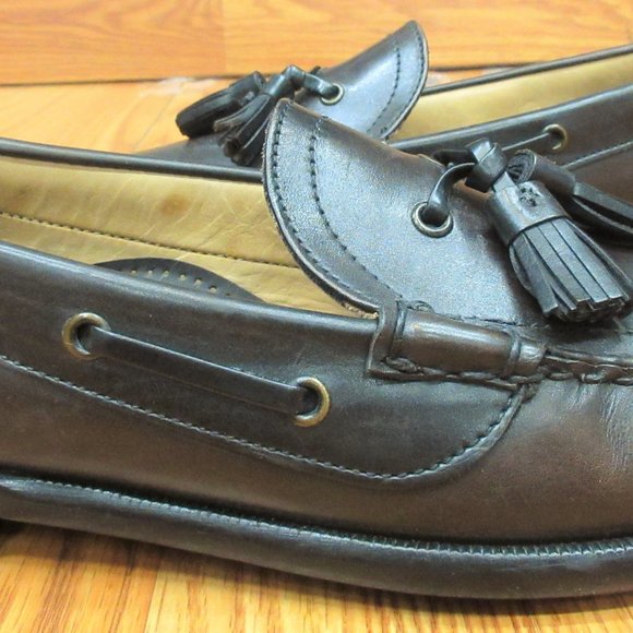 COLE HAAN LEATHER TASSEL LOAFERS SHOES DARK BROWN Sz 8 1/2 D